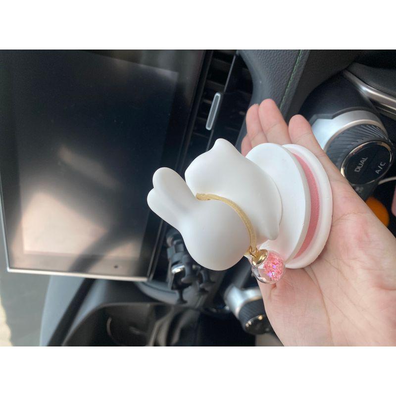 

Ins-Style Cute Cartoon Rabbit Car Air Vent Ornament Car Diffuser Stone Gypsum Decoration Car Interior Accessories for Women Lucky Rabbit Ornament (Free Essential Oil)
