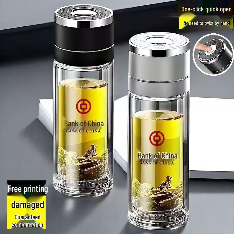 Custom Logo High-Temperature Resistant Borosilicate Glass Tea Cup - Personalized Thickened Water Cup