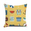 Watercolor Maritime-themed Logo Digital Printing Short Plush Pillow Covers for Car Sofa Office Cushion Cover Home Goods
