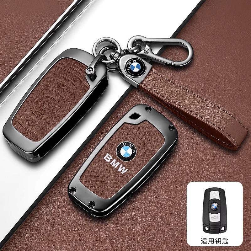 BBKT7 Zinc Alloy Leather Car Smart Key Case Cover for BMW 1 3 5 7 Series X1 X3 X4 X5 F10 F15 F16 F20 F30 F18 F25 M3 M4 E34 Sticker