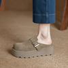 Women's Slippers Thick-soled Mules with Closed Toe for Women Large-size Comfortable Half-slippers Female