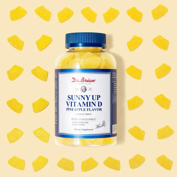 Dr. Brian Sunny Up Vitamin D Pineapple Flavor 100 Gummies (100-day supply) X 2