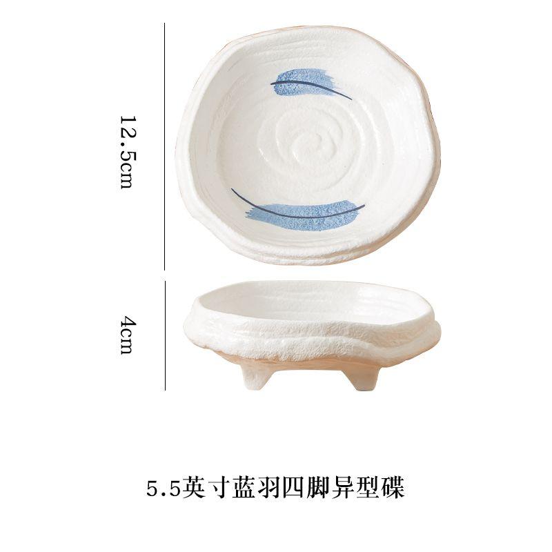 European Ceramic Salad Dessert Bowl Kitchen Shaped Cold Dish Snack Plate Dipping Saucer Candy Nuts Storage Tray Vintage Cutlery