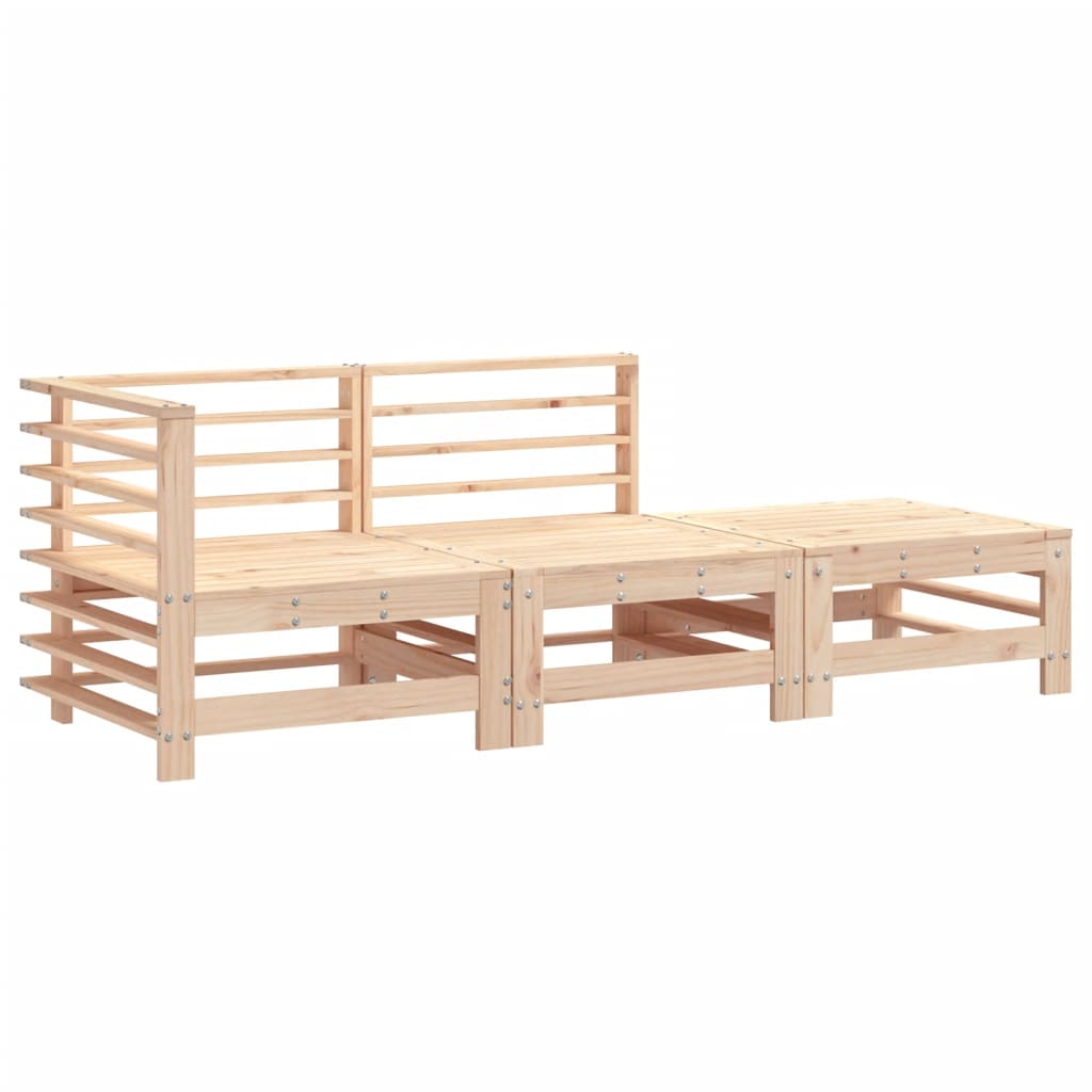 3 Piece Garden Lounge Set Solid Pine Wood