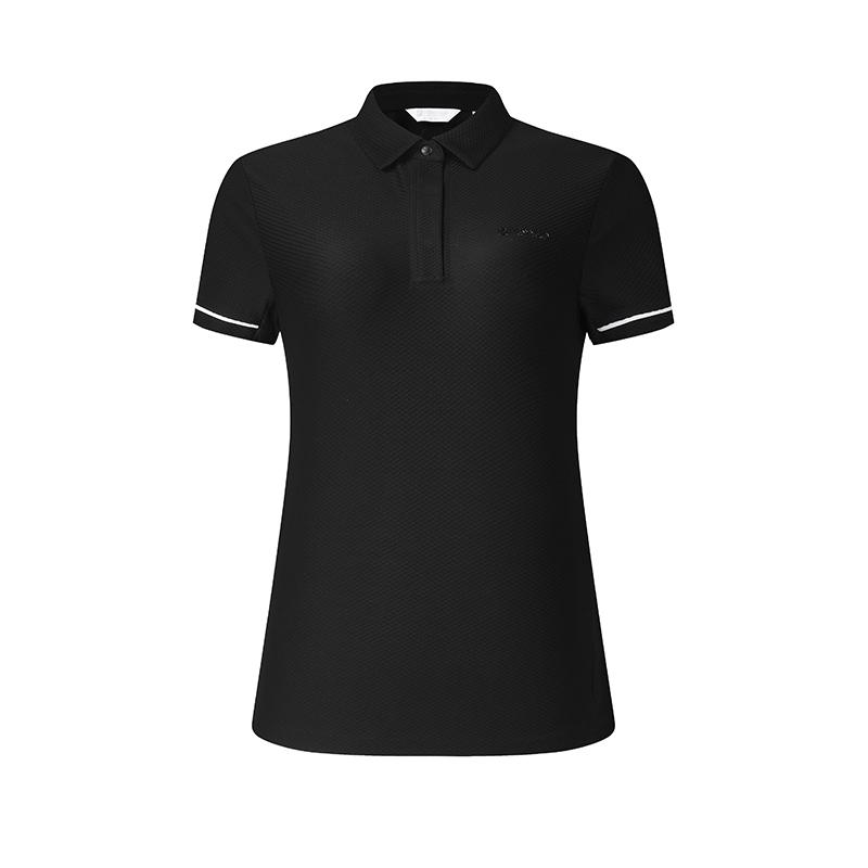 New FILA Polo Shirts Women's Pitch Black A11W435135FBK