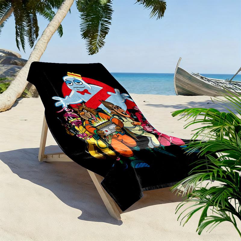 Retro Monster Ghost 2D Flat Print Beach Towel, Large Soft Quick Dry Towel for Beach Camping SwimmingSSTJ0917277