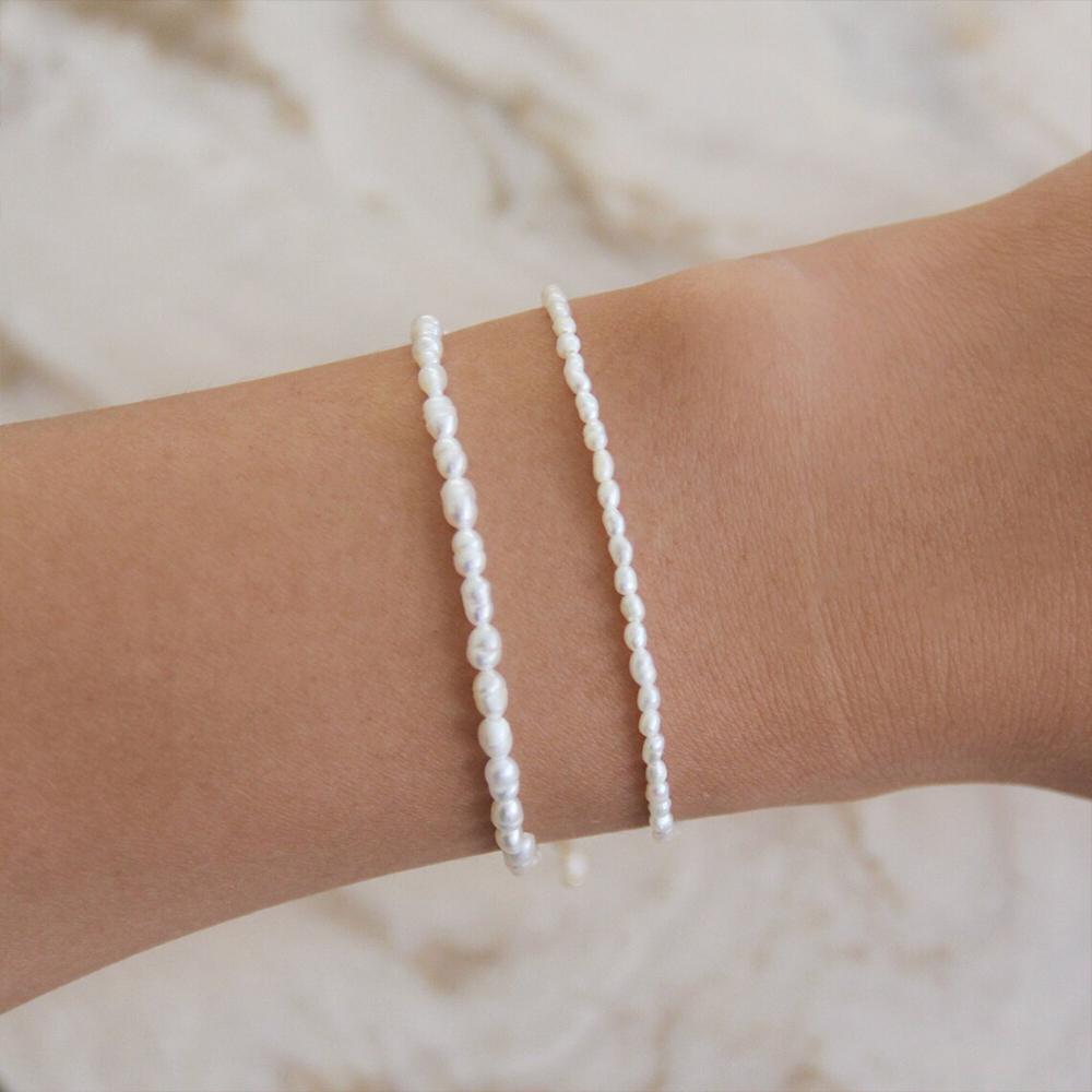 Simple Stainless Steel 14K Gold Plated Imitation Irregular Pearl Bracelet Titanium Steel PVD Imitation Oval Pearl Chain Bracelet