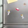 Space Themed Decoration Cartoon Astronaut Resin Refrigerator Magnet, 3D Flying Saucer Fridge Magnet Theme for Kitchen Office Whiteboard Cabinet