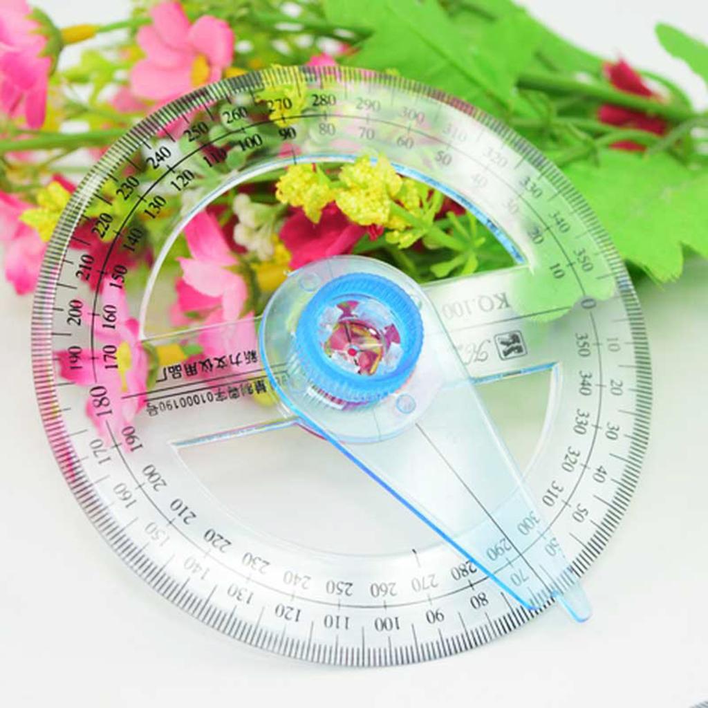 Kątomierz okrągły 4-calowy 360 stopni Kątomierz plastikowy Linijka 360 stopni Narzędzie do pomiaru kątów dla studentów do kreślenia