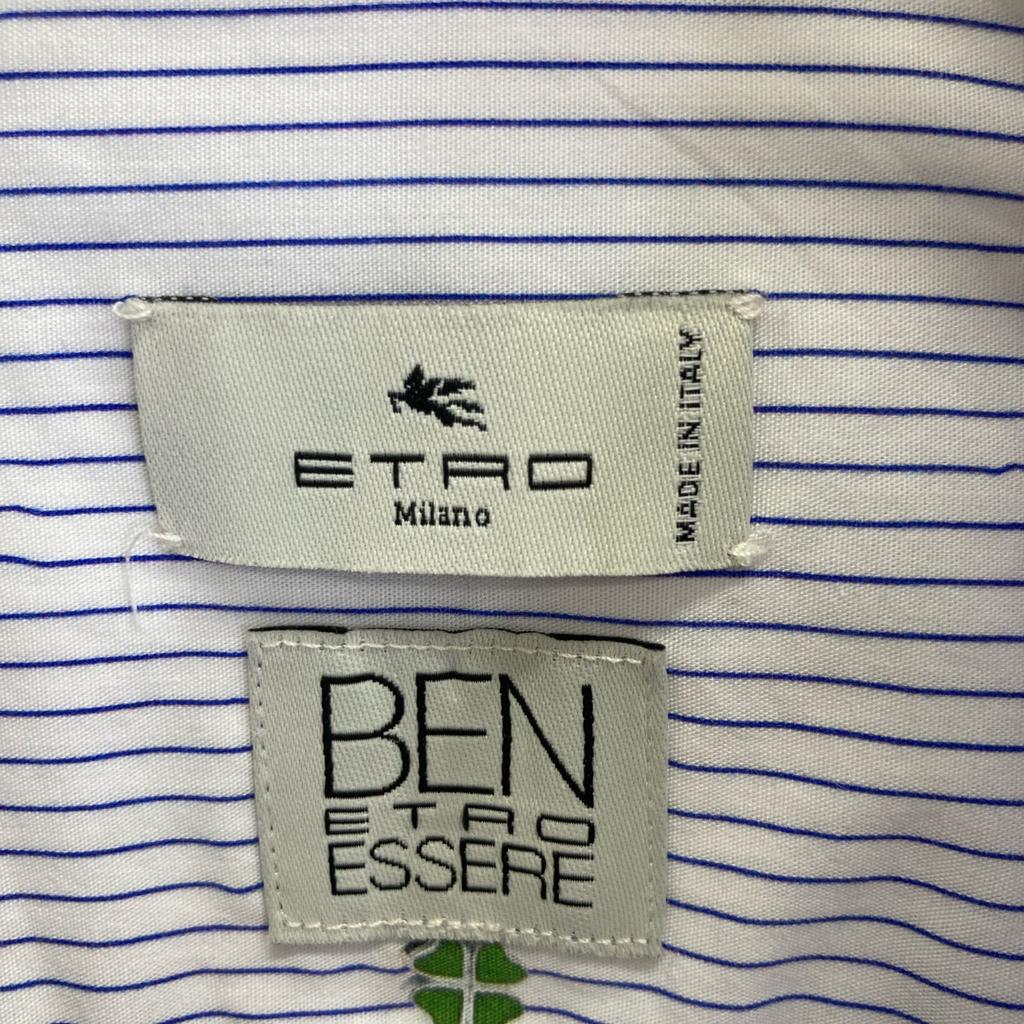 ETRO Striped BEN ETRO ESSERE cotton shirt tops 41 White / purpleUsed