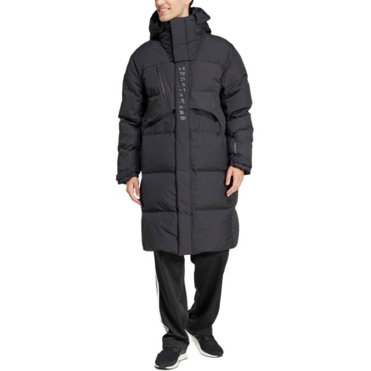 adidas Odzież sportowa Cold.Rdy DŁUGI PŁAS Z GĘSIM PUCHEM Kurtki puchowe i płaszcze Męskie Czarny JM4605