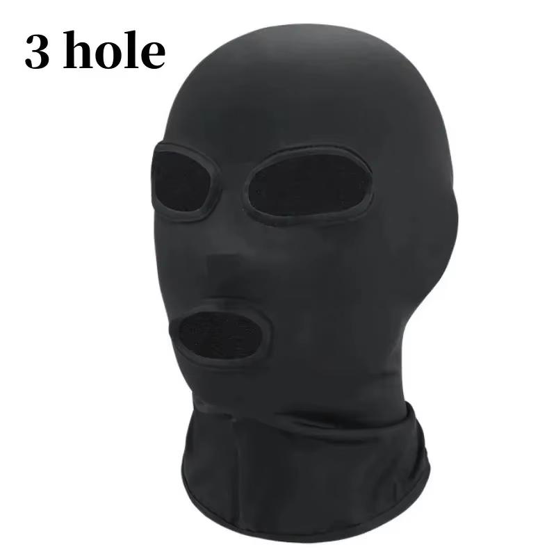 Black Full Face No Hole Cover Hat Women Men Cs Balaclava Cap Sun Uv Protection Bike Motorcycle Multi-Hole Ski Mask