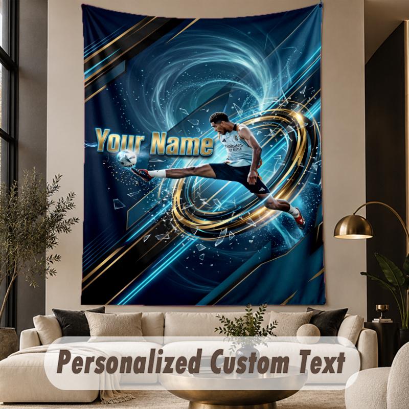 Custom Text Tapestry Jude Bellingham Print Wall Tapestry Indoor Living Room Wall Decor