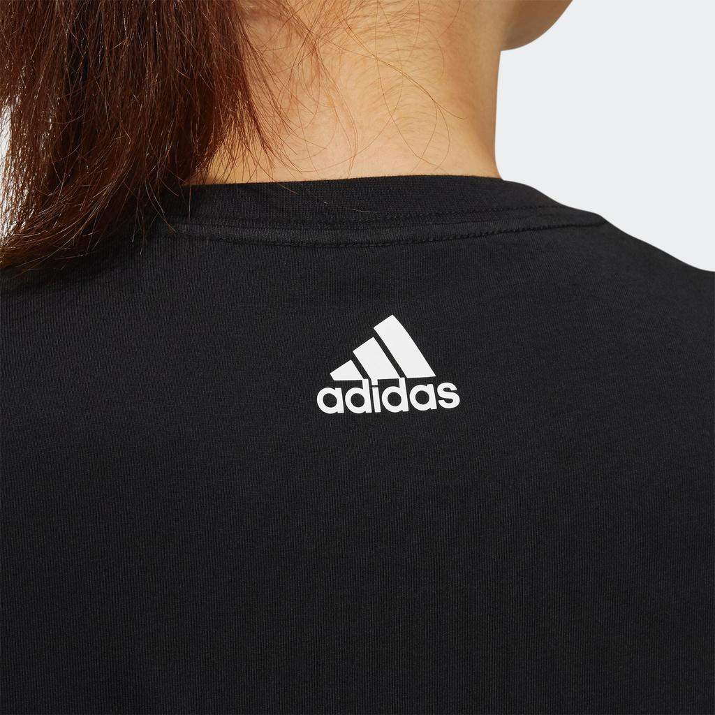 Adidas T Shirts Women's Black Crew Neck Moderate Straight Fit GP0688