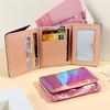Holographic Fashion Short For Wallet Women Mini Pu Leather Card Holder Foldable Coin Purse Compact Wallet Gift