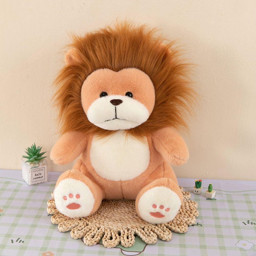 PP Cotton Lion Plush Toys Soft Forest Animals Stuffed Doll  Decorate Present