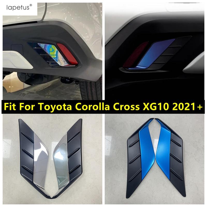 Rear Bumper Fog Light Lamp Eyebrow Frame Decoration Cover Trim For Toyota Corolla Cross XG10 - 2025 ABS Chrome Accessories