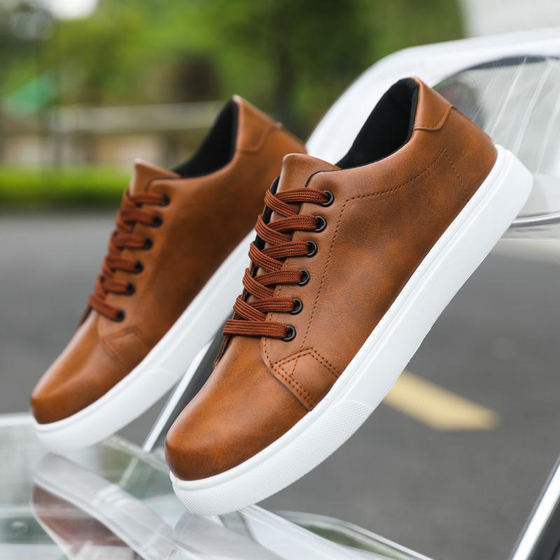 Zapatos Casuales para Hombre Blancos Zapatos de Tendencia de Estilo Otoño Nueva Moda Zapatillas Casuales para Hombre Antideslizantes Ligeros Cómodos Zapatos Planos