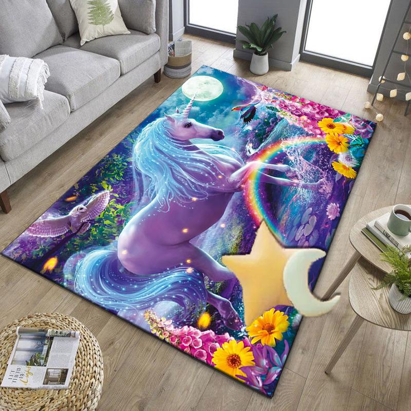Magical Unicorn Garden Office Rug Chair Mat, Entryway Carpet, Suitable for Front Door, Bedroom, Living Room, Desk, Holiday Gift