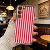 Burgundy White Stripe pattern Phone Case For Samsung Galaxy A71,A70,A52,A51,A40,A30 Transparent Cover