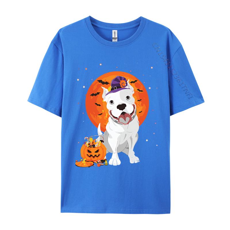 Pitbull Halloween Kostüm Kürbis T-Shirts Druck T-Shirts Herren Freizeit Große Größen Oversize Bedrucktes T-Shirt