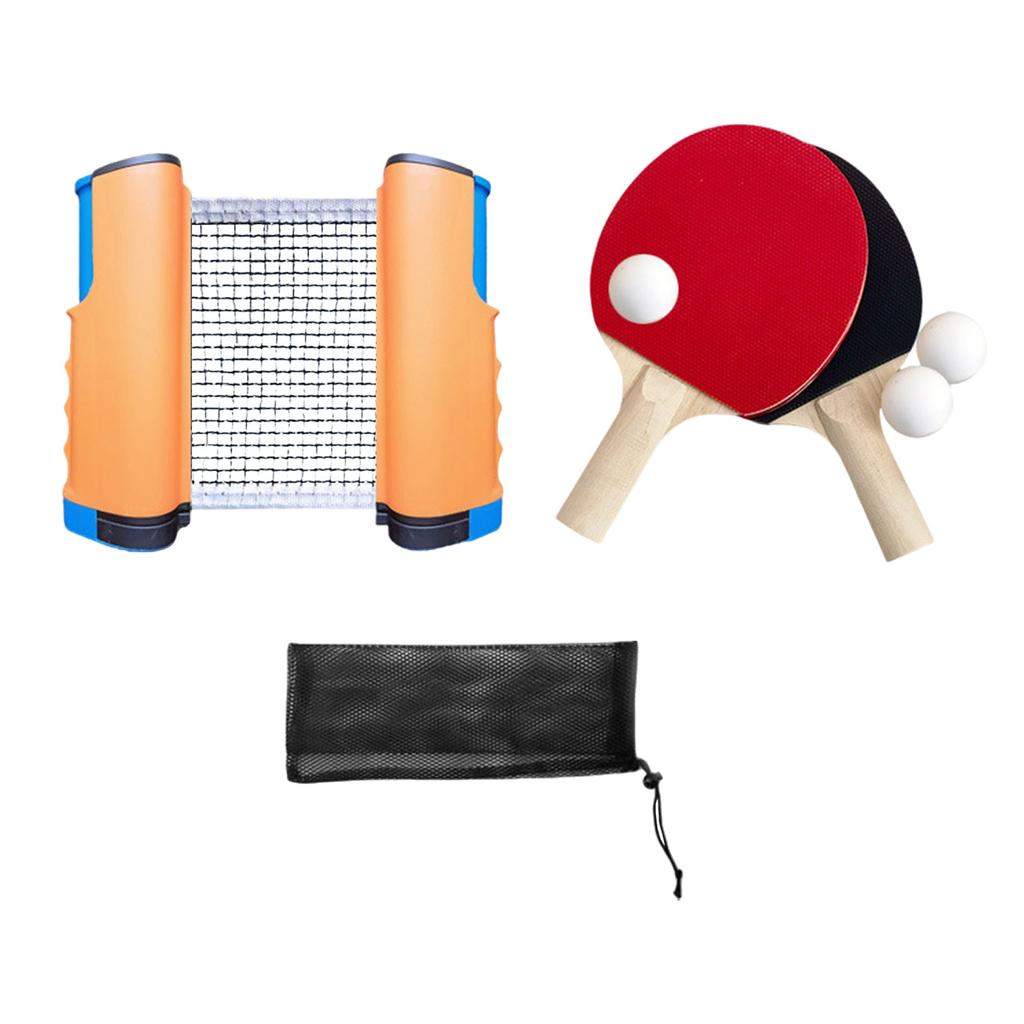 1 Set Tischtennis Schläger Set Einziehbares Netz Übung Tischtennis Set Schläger Bälle für Familie Heim-Fitnessstudio Spieler Reisen Sport