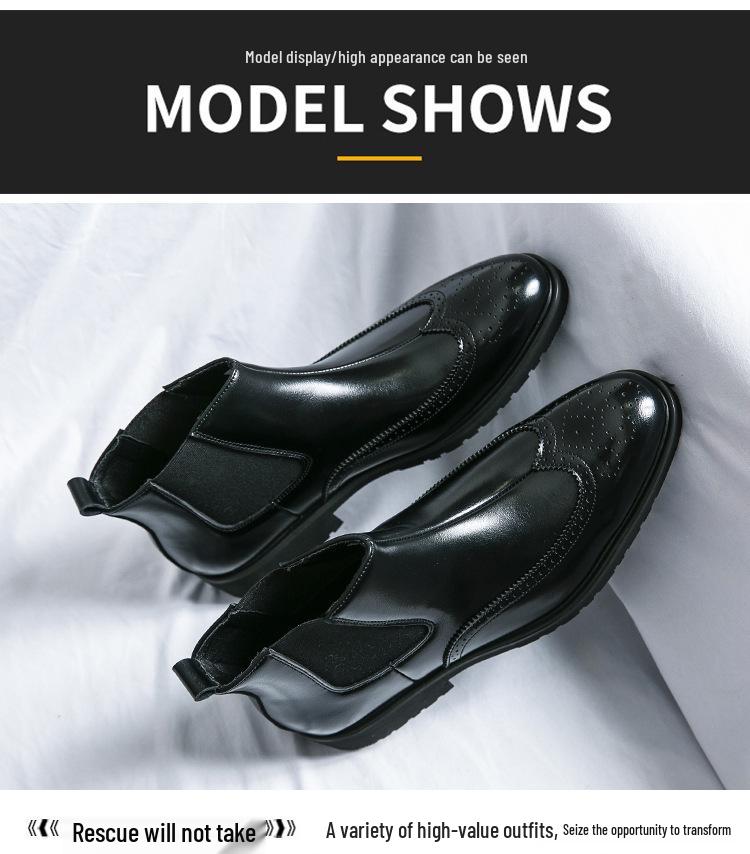 Men's Chelsea Boots: Color-Rubbed High-Top Leather, Outdoor Lace-Up, Plus Size, Autumn/Winter Fashion