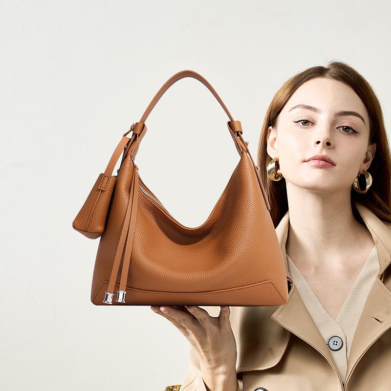 Girls Design Sense Leather Shoulder Bag Versatile Large Capacity Women's Office Workers Handbag Female Hobo Bag