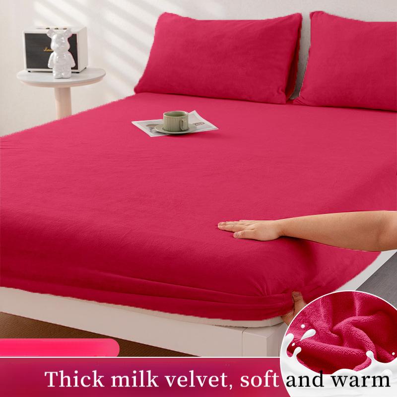 2025 Autumn/Winter New Single Milk Velvet Thickened Bed Sheet, Mattress Protective Cover, Coral Velvet Bed Shee