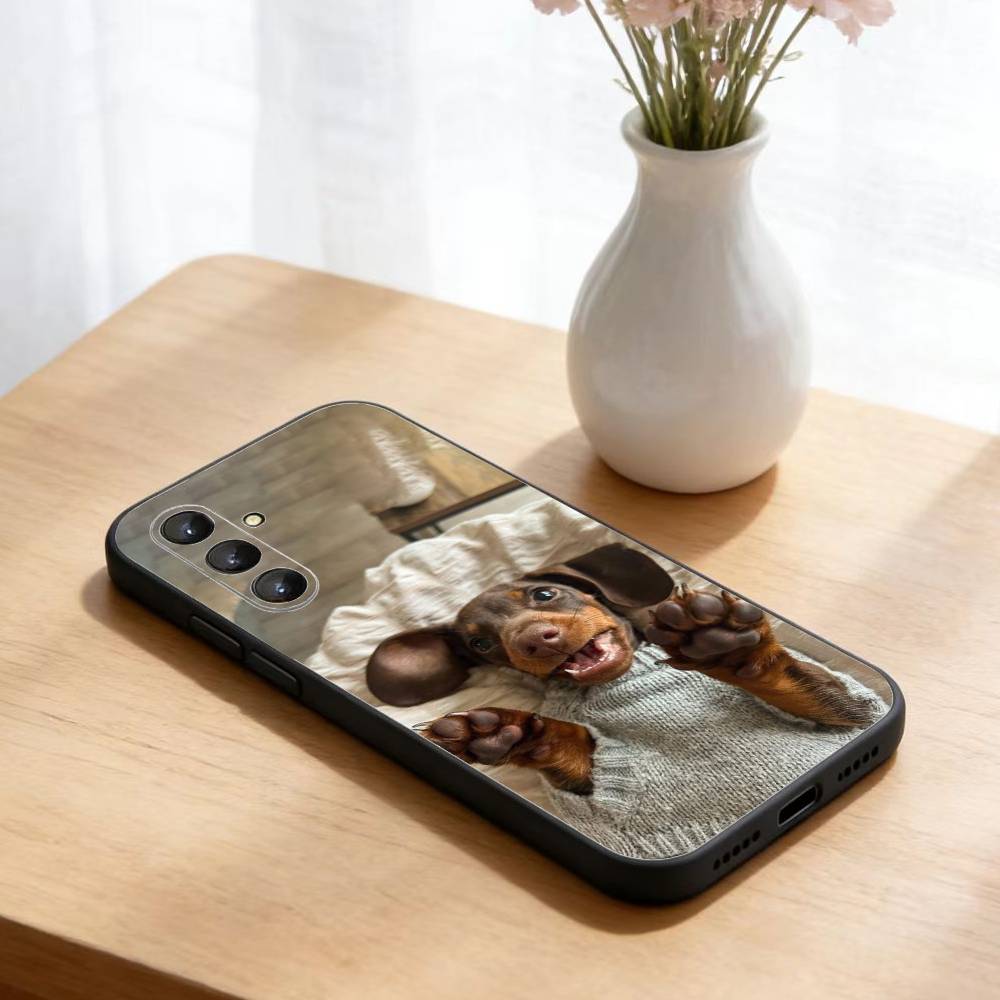 Dachshund Sausage Dog Phone Case For Samsung Galaxy A73,21,22,32,71,53,52,51,80,5G Soft Black Cover