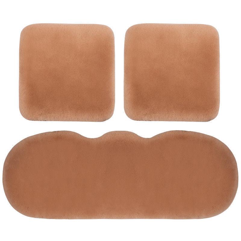 Winter Rabbit Plush Car Seat Cushion Set - 3-Piece No-Back Design for Single Seats