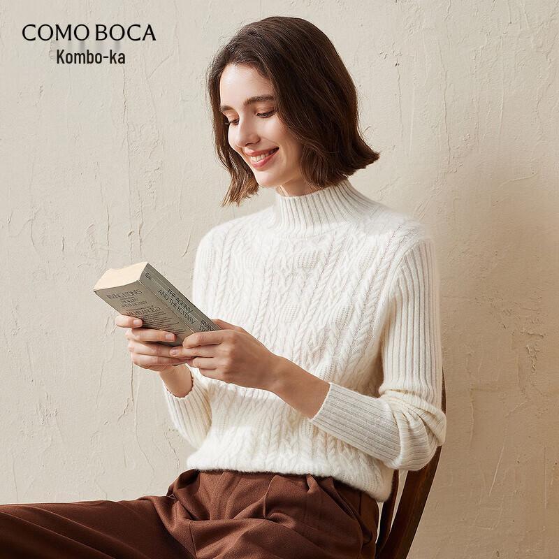 Komou Boca Women's Thickened Cashmere Half-Turtleneck Sweater