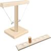 Ring Toss Game for Adults,Handmade Wooden Ring Toss Hooks Handheld Board Games Outdoor Play Games for Kids Adults and Family Fun