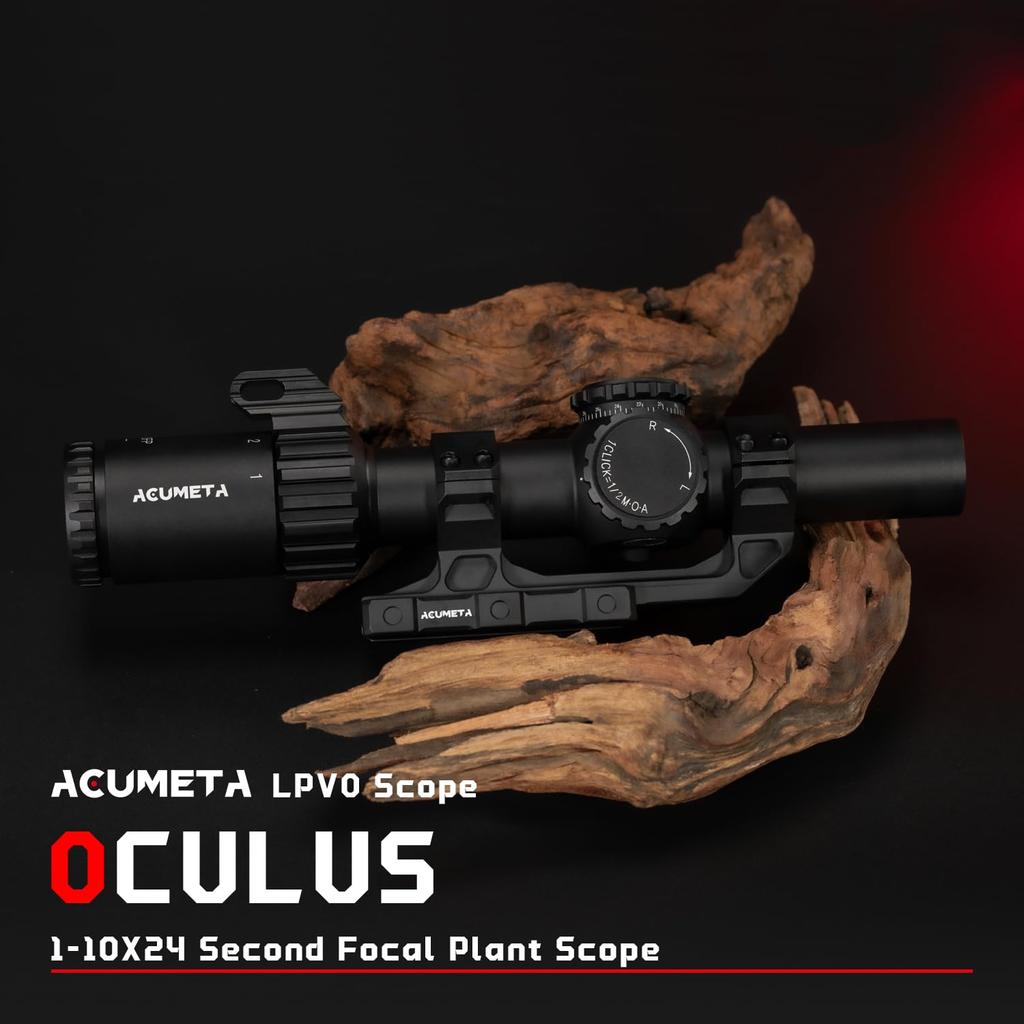 ACUMETA Oculus 1-10X24 SFP Riflescope, 30mm Tube Hunting Riflescope with 20mm Rail Scope Mount