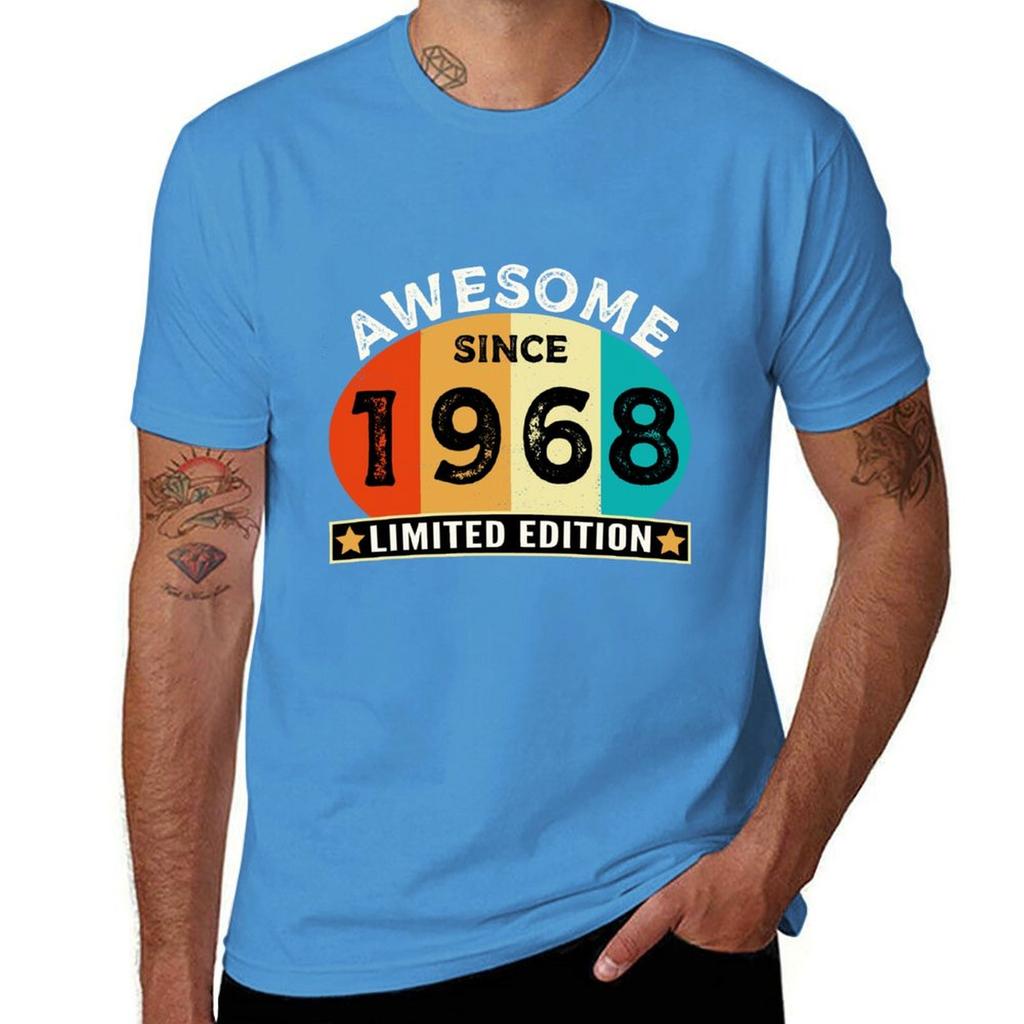 54th Birthday Vintage Awesome Since 1968 Limited Edition T-Shirt Plain Quick Drying Men T Shirt