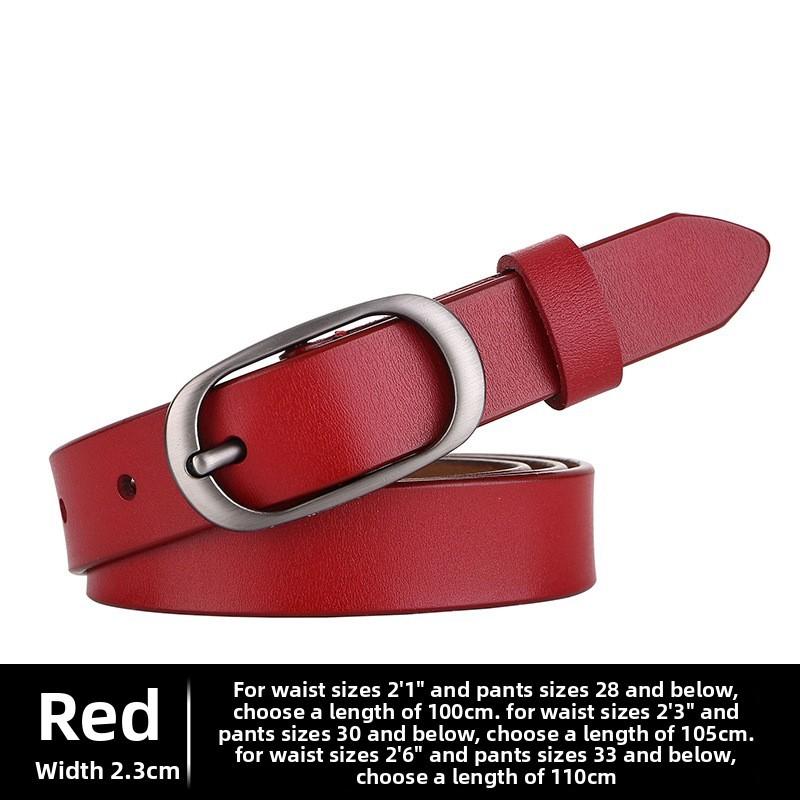 Elliptical Alloy Buckle Leather Women Belt For Fashion Casual Office Gift Use