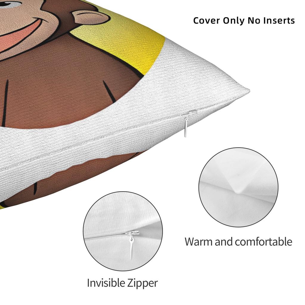 Cartoon Monkey C-Curiouss Georges Pillow Cover Funny Pillow Case For Chair Sofa Home Decor Print Pillowcases Gift