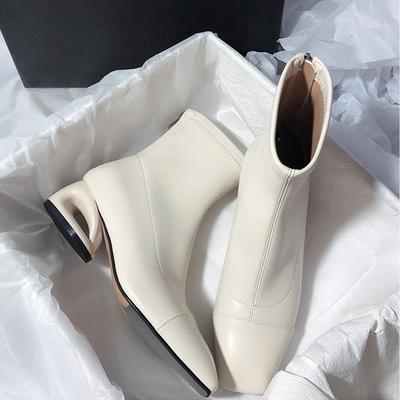 Fashion Ankle Boots for Women Square Toe Fashion Dress Heeled Shoes Winter Designer Woman Goth Boots 2025 New Chelsea Botas Para Mujer