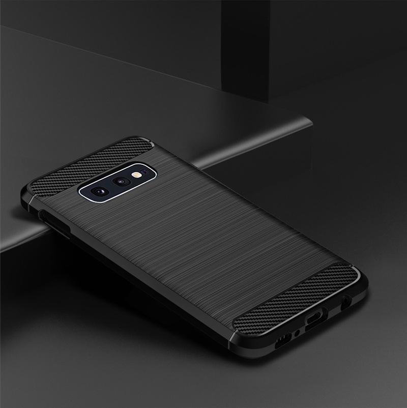 For Case Samsung Galaxy S10E Cover For Samsung S10E Coque Carbon Fibre Shockproof Bumper Soft TPU Case For Samsung S10E Fundas