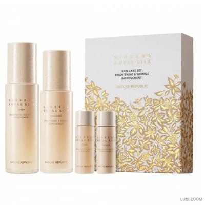 Ginseng Seta Reale Cura della Pelle Set da 2 (Tonico 130ml + Emulsione 120ml) (+Regalo gratuito)