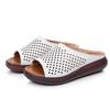 Fashion GKTINOO Summer Plus Size Platform Slippers Women Genuine Leather Open Toe Wedge Sandals Women Thick Sole Slides Zapatillas Mujer