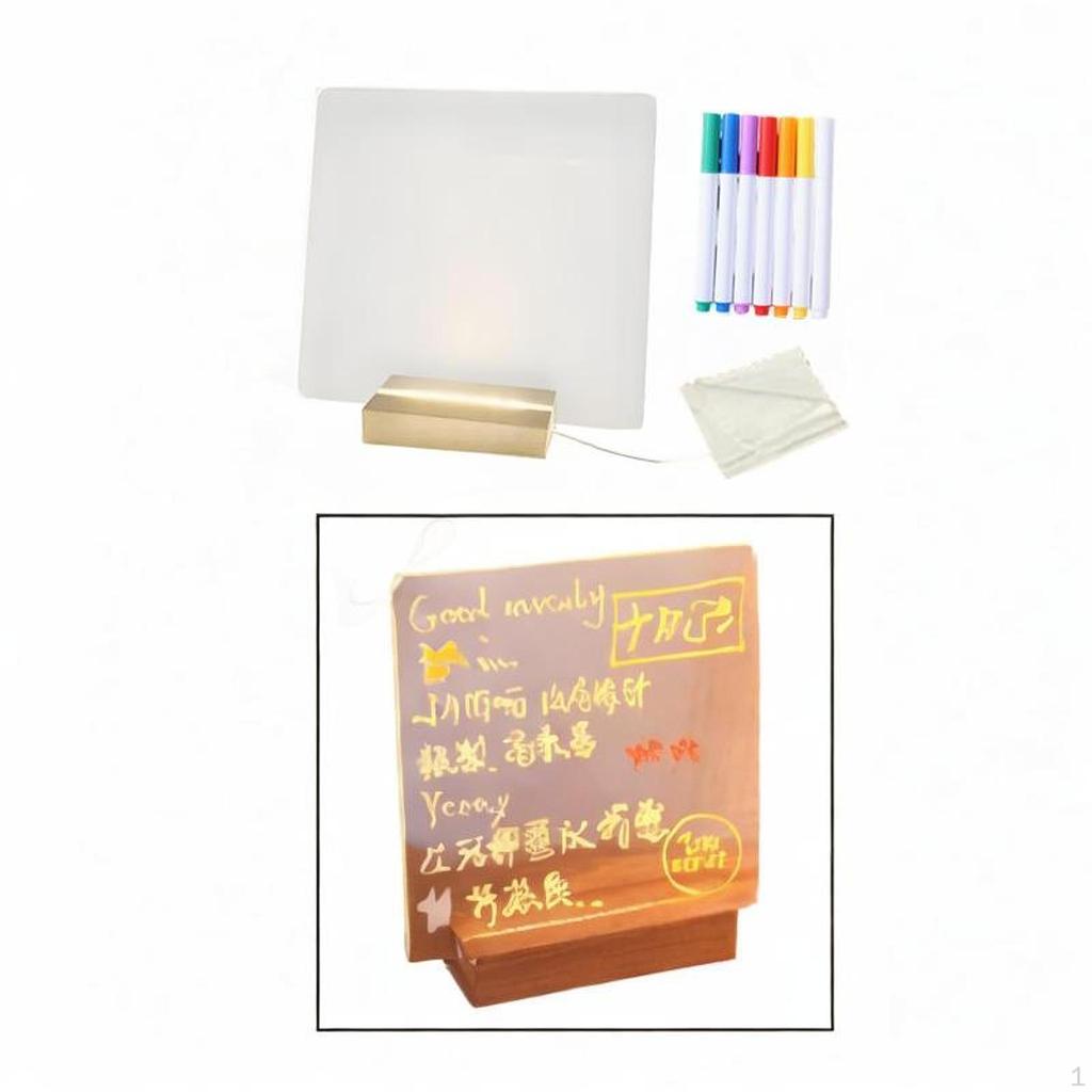 Acrylic Display Planner Board Glow Memo LED Handwriting Tablet Bright Lamp for Dining Room