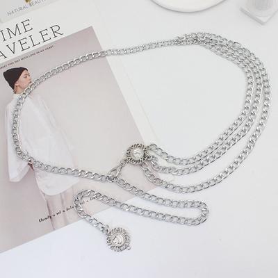 Metal Waist Chain Multilayer Waist Belt Dress Adjustable Decorative Waist Belt