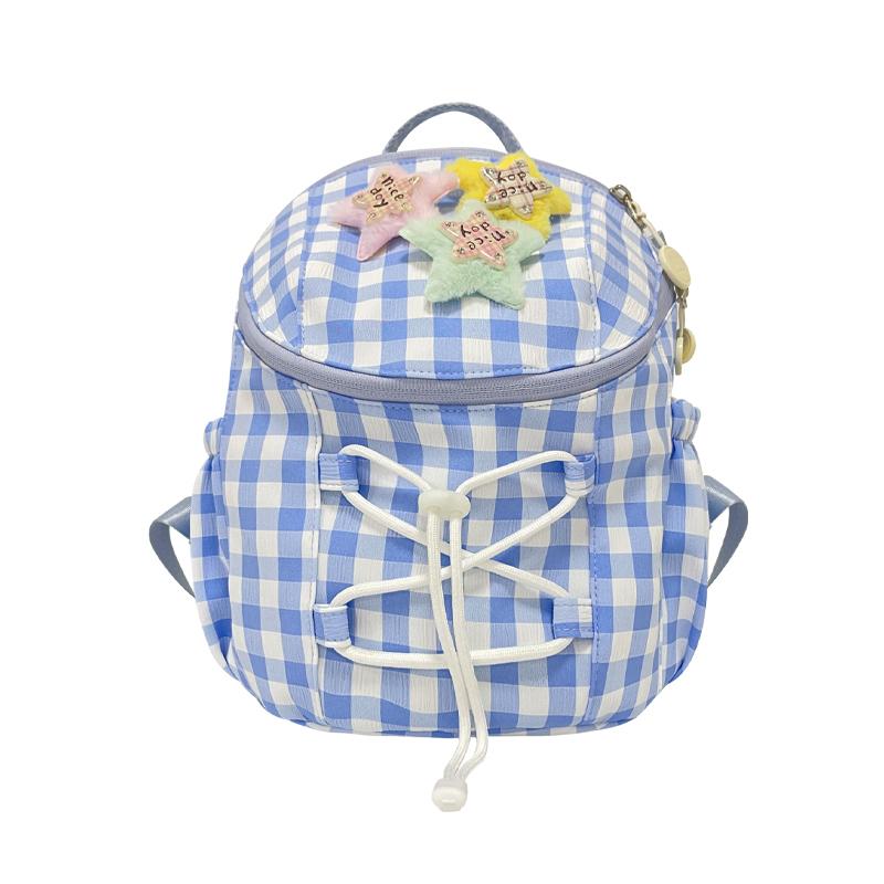 

Женский клетчатый мини-рюкзак для учениц средней школы, легкий рюкзак синий