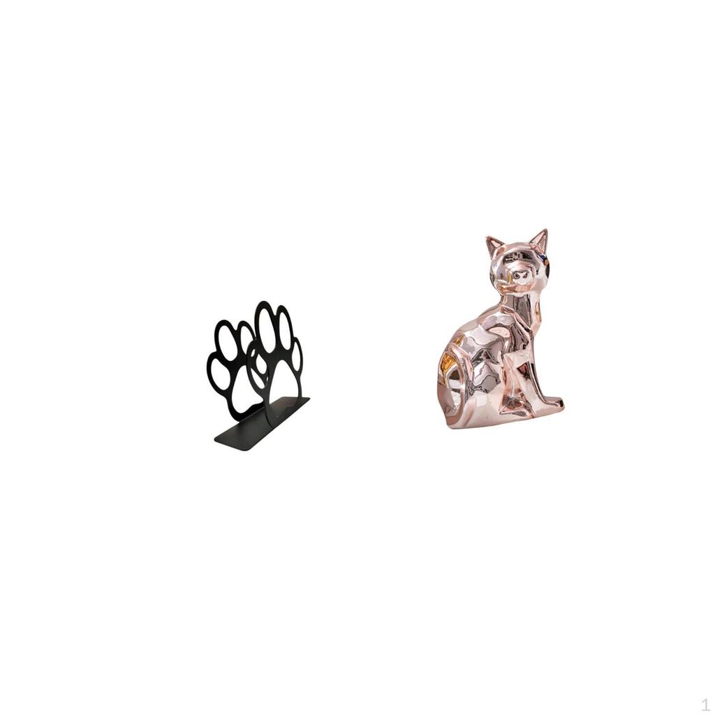 Iron Cat Paw Napkin Holder Multi Purpose Bill Organizer Cute Animal Sculpture Art Craft Tissue