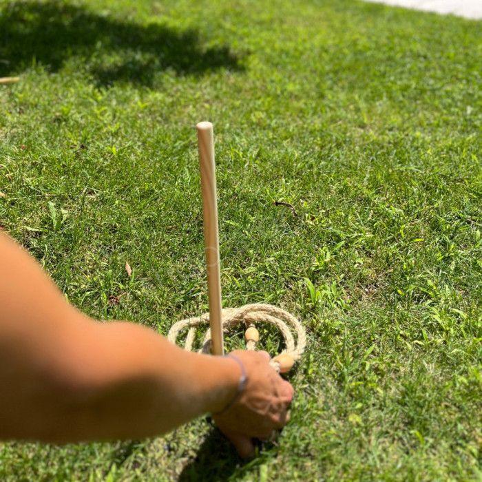 Wurf- und Geschicklichkeitsspiel - SHOP-STORY - RINGWERFEN - Ökologisch - Langlebig - 4 Juteseile