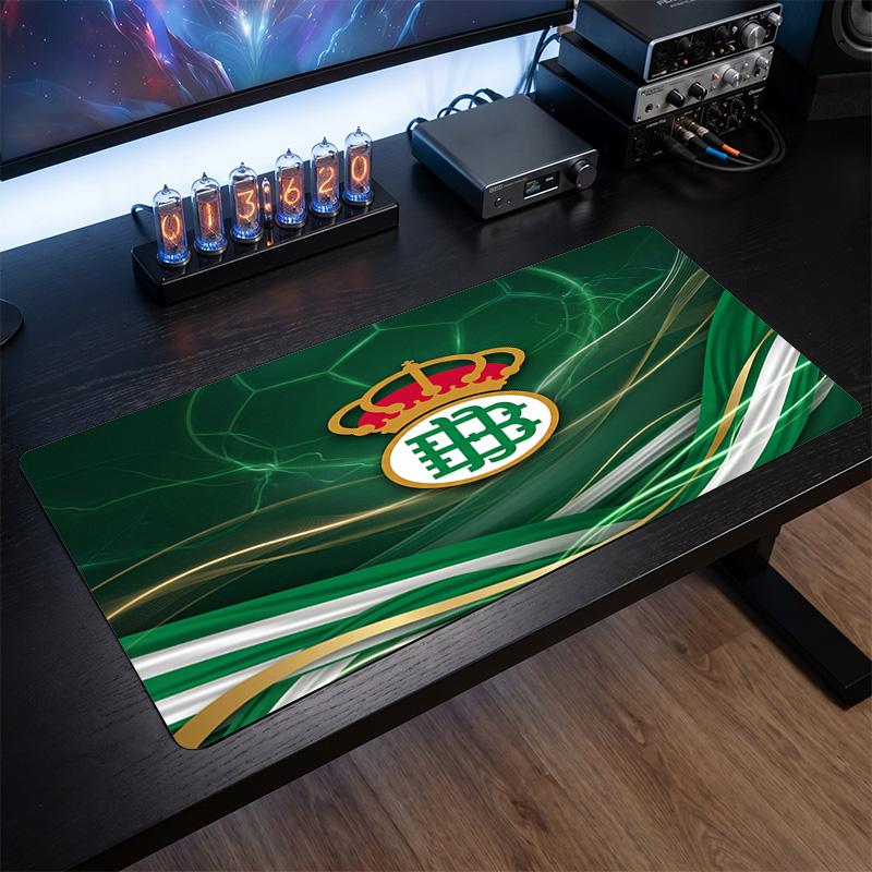 Real Betis Football Print Large Mouse Pad, Anti-Slip Extended Gaming Desk Mat for Office Home