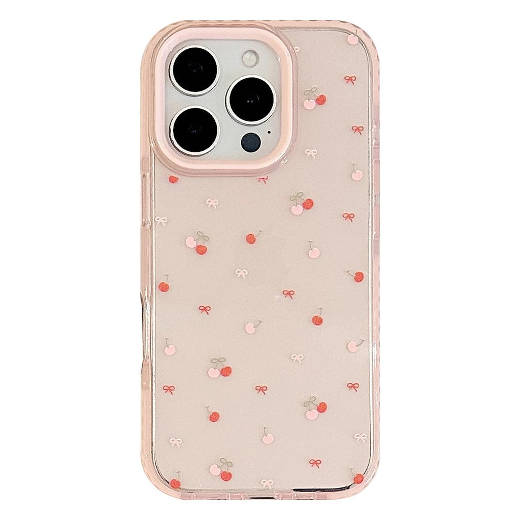 Sweet Little Cherry IPhone 16promax Apple 15 Mobile Phone Case Suitable for 14 Gentle 13 Transparent 11 Soft Silicone