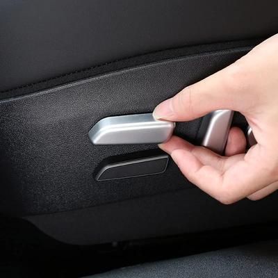 AMM1 For Model 3 Y 2017-2024 ABS Silver Car Seat Adjustment Button Cover Trim Sticker Interior Car Accessories
