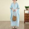 DIMANAF New 2026 Women Plus Size Summer Casual Sundress Long Dress Cotton Loose Oversize Maxi Beach Solid Elegant Lady Holiday